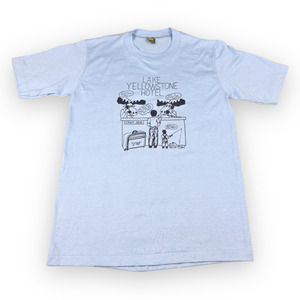 Vintage 80s Lake Yellowstone Hotel T-Shirt national park Wyoming Jerzees SMALL